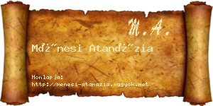Ménesi Atanázia névjegykártya